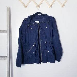 MADE BY JOHNNY LOS ANGELES LIGHTWEIGHT NAVY UTILITY JACKET SIZE MEDIUM